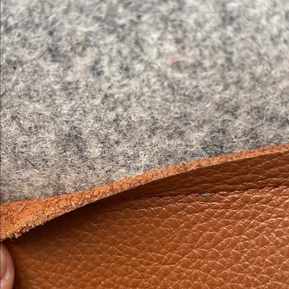 Handmade Wool & Linen Mercantile Artisan Leather Strap large Purse Tote - Picture 14 of 17